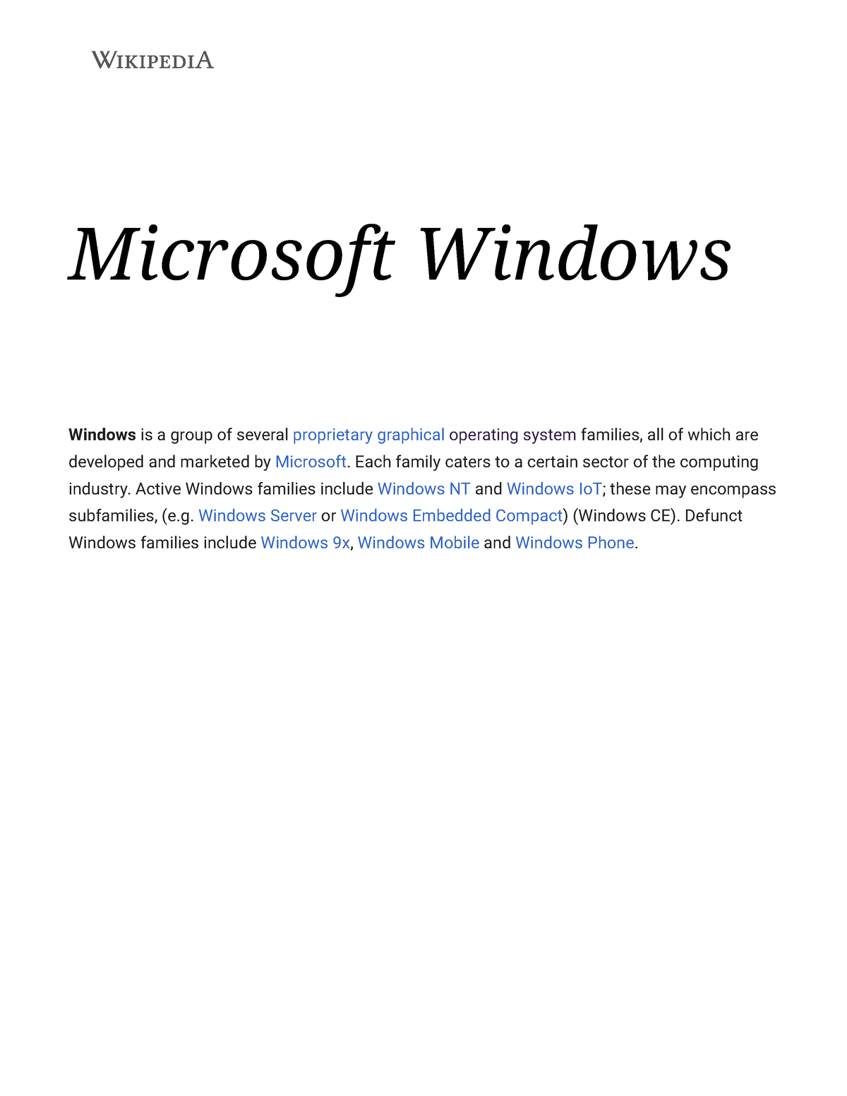 Windows NT, Microsoft Wiki