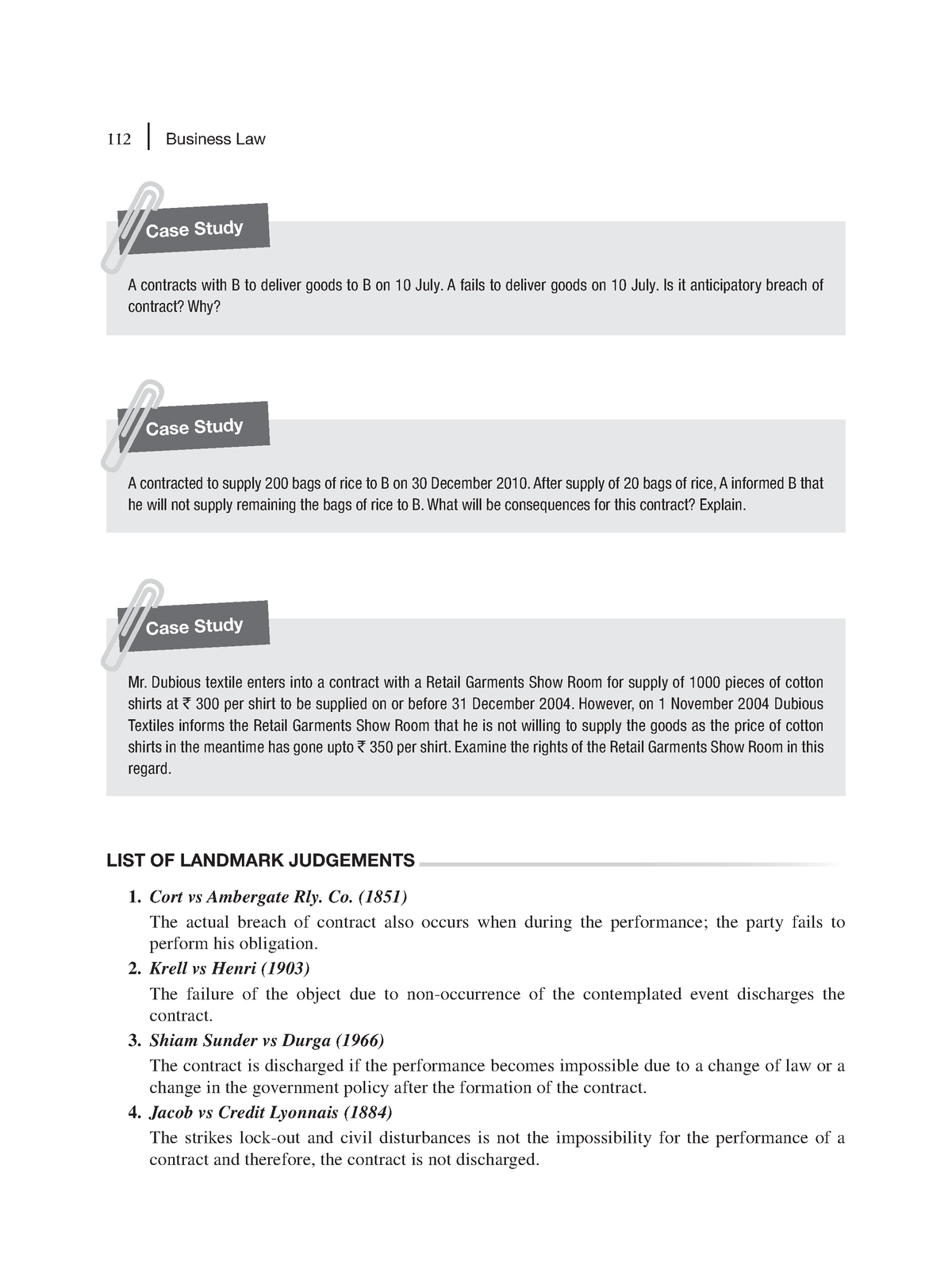 Zlib - 112 Business Law A Contracts With B To Deliver Goods To B On 10 ...