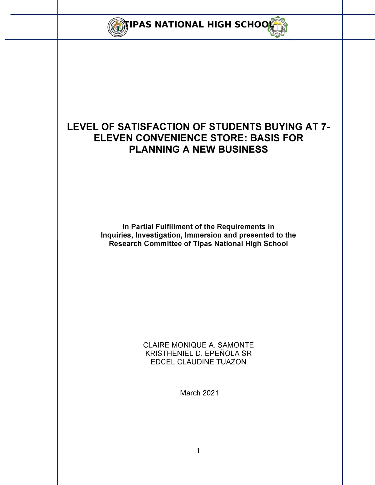 Format- Template - Practically - Level Of Satisfaction Of Students 