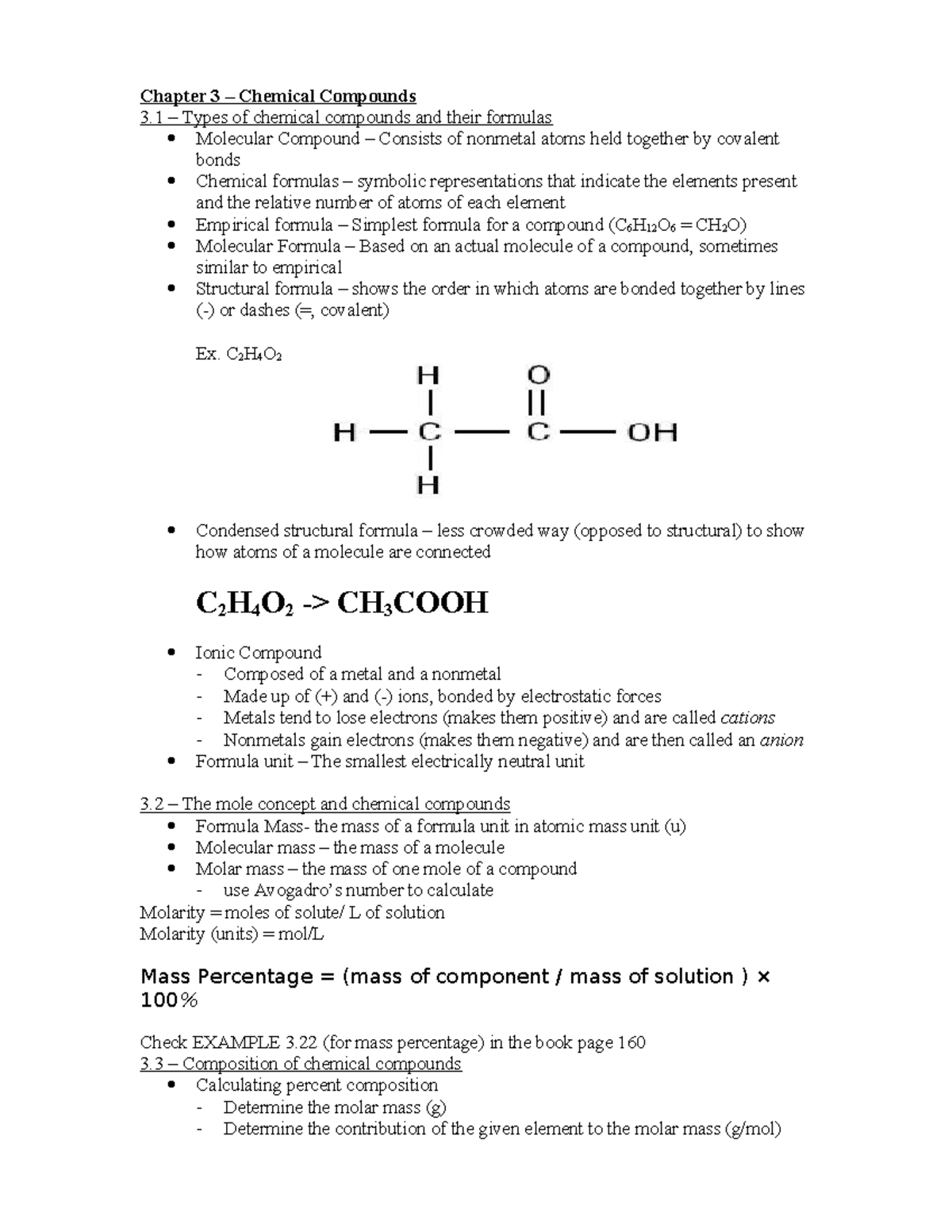 Chapter 3 – Chemical Compounds - Chapter 3 – Chemical Compounds 3 ...