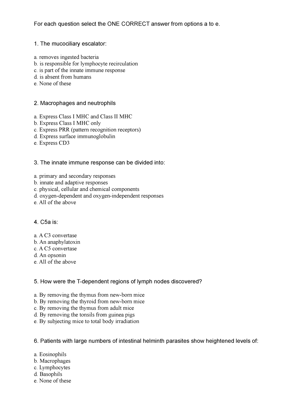 MCQS Exam Answers