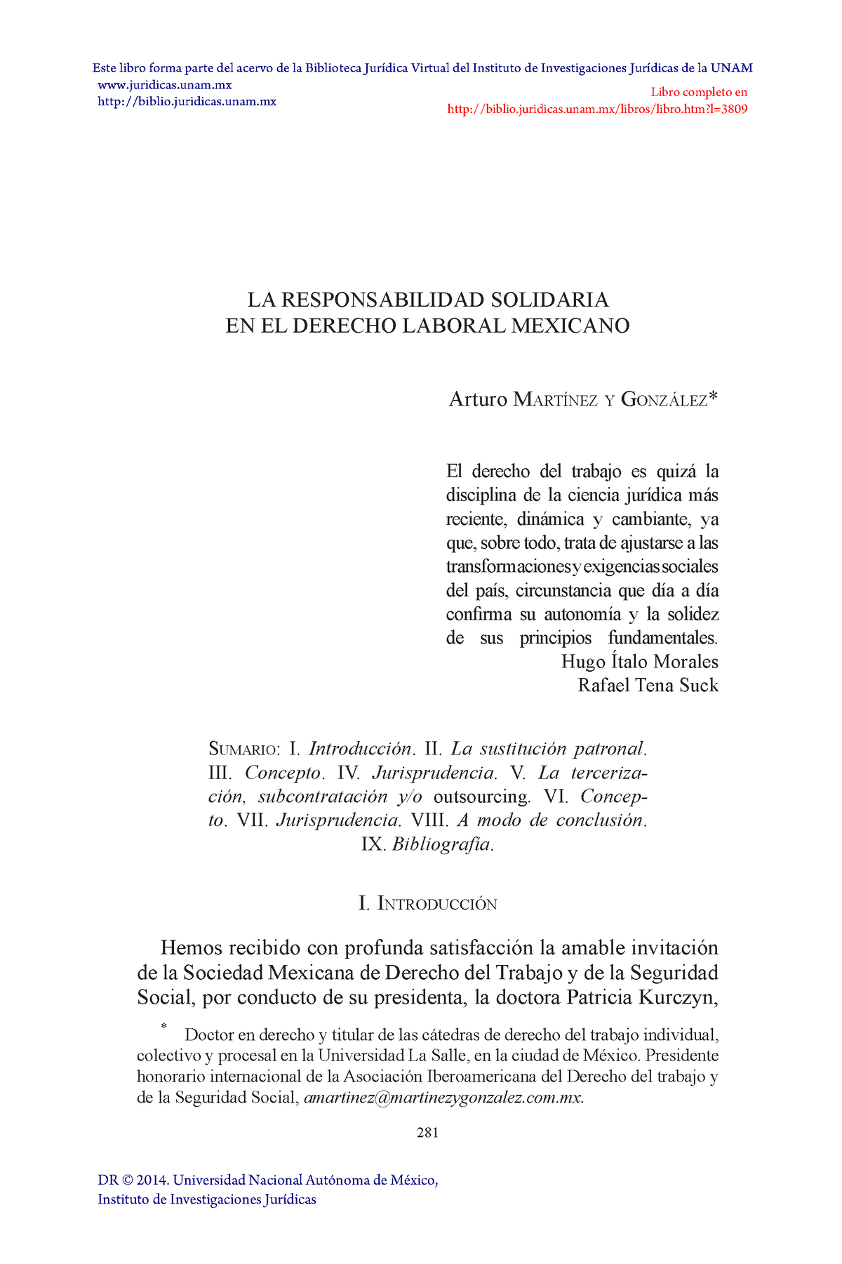 La Responsabilidad Solidaria En El Derecho Laboral Mexicano Unlocked