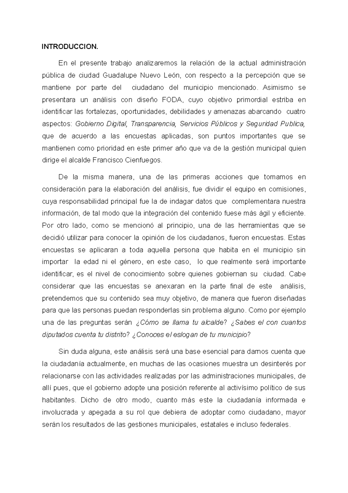 Admon P - PIA - Nota: A+ - INTRODUCCION. En el presente trabajo ...