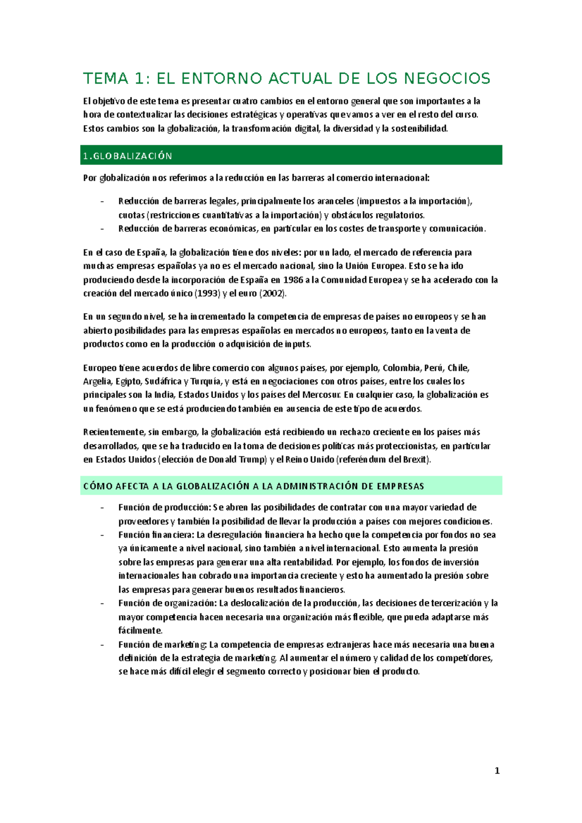 Apuntes Tema 1 El Entorno Actual De Los Negocios Tema 1 El Entorno Actual De Los Negocios El 0431