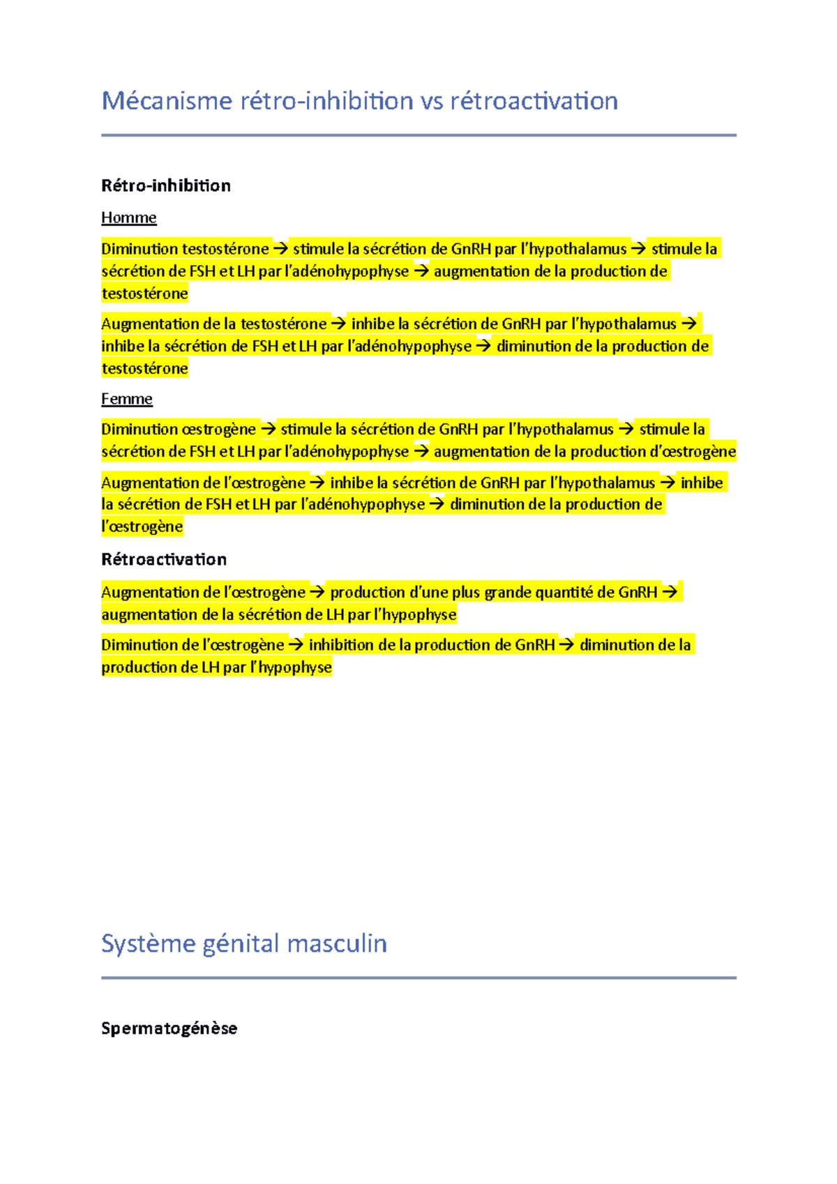 APP5 APP5 Mécanisme rétroinhibition vs rétroactivation Rétroinhibition Homme Diminution