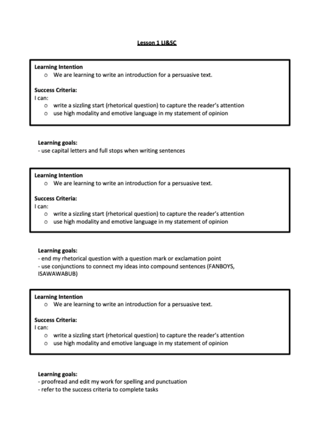 learning-intention-and-success-criteria-edte404-studocu