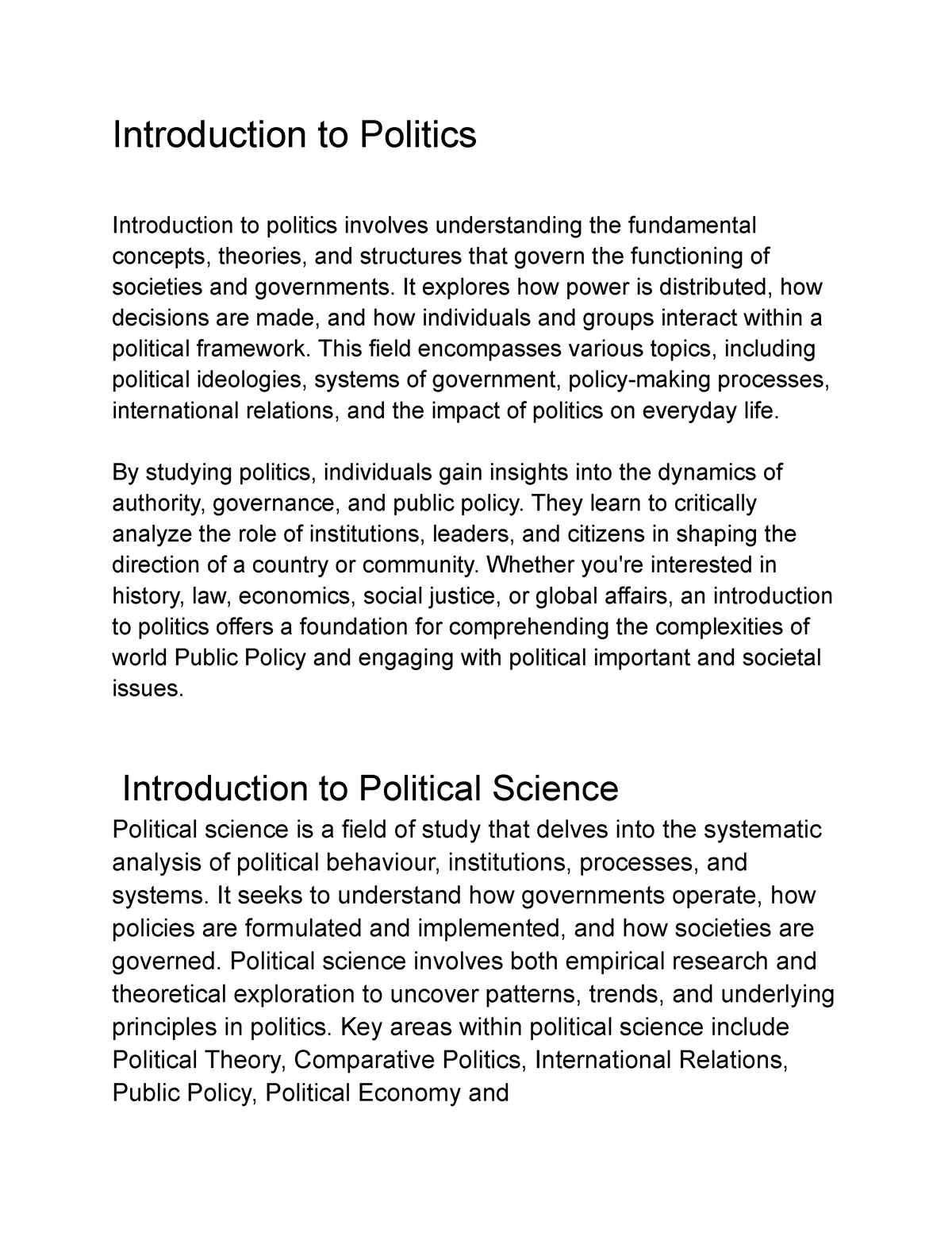 Introduction , Definition and Difference of politics and political ...