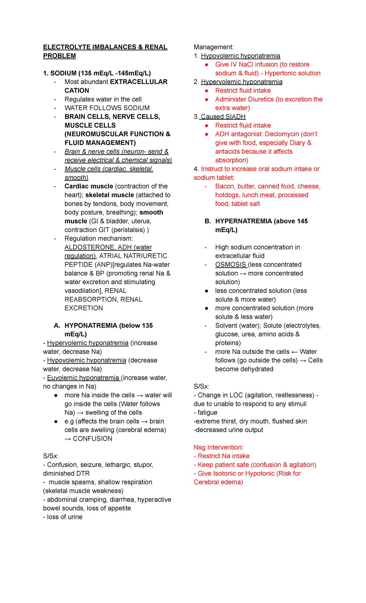 MS Lecture P2 WEEK1 1 - Fluids and electrolytes - ELECTROLYTE ...