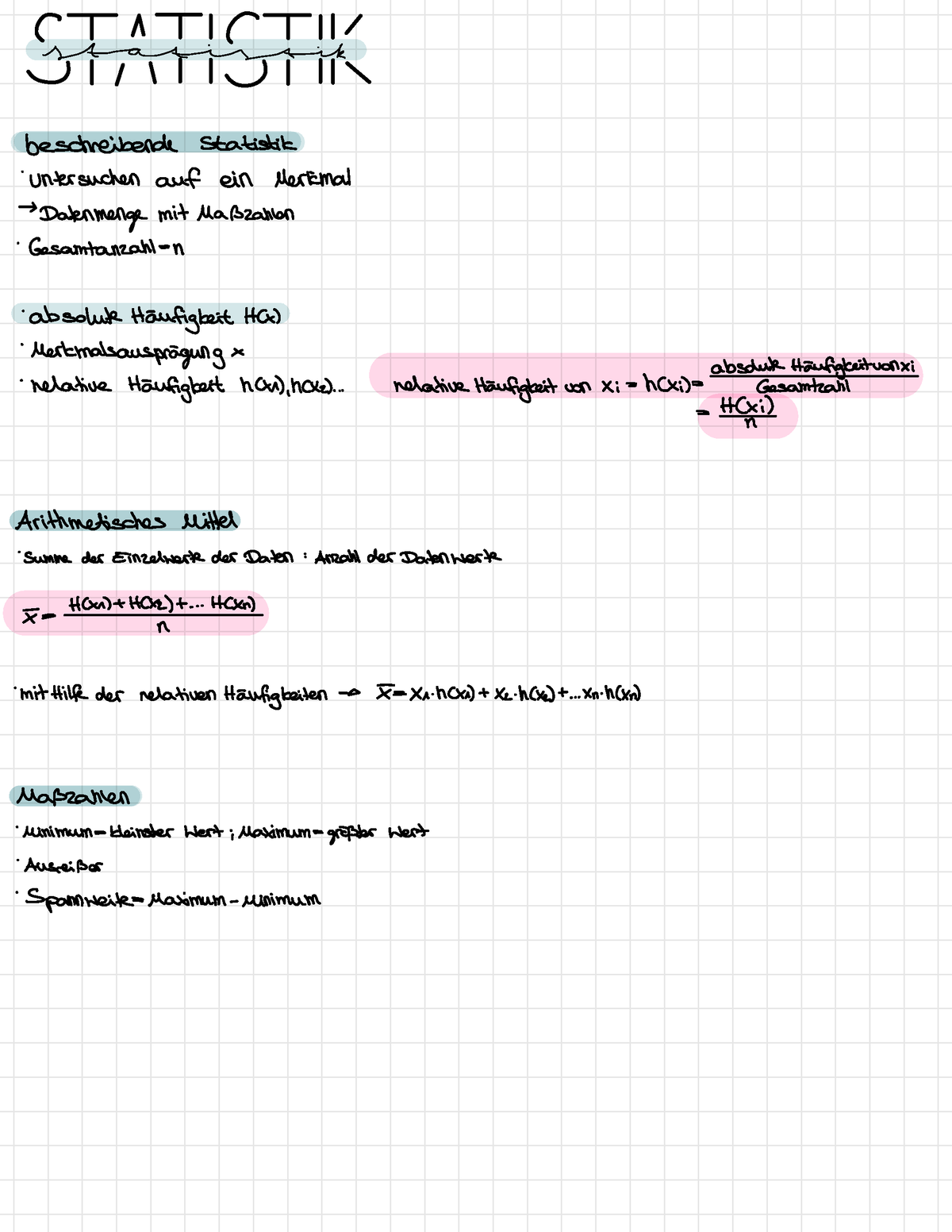 Stochastik - Verschiedene Formeln Zur Thematik Stockastik ...