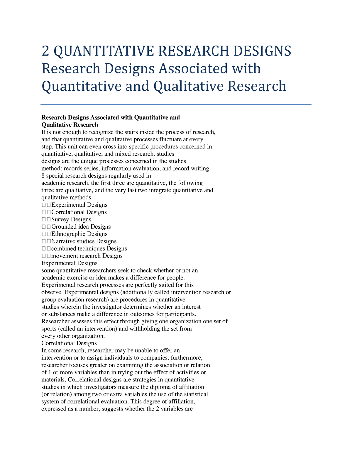 activity 2 quantitative research design summary