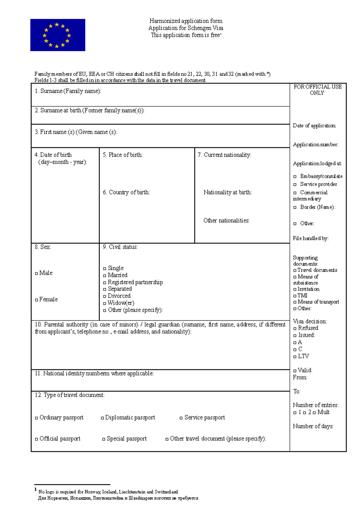 Application form en - there - Harmonized application form Application ...