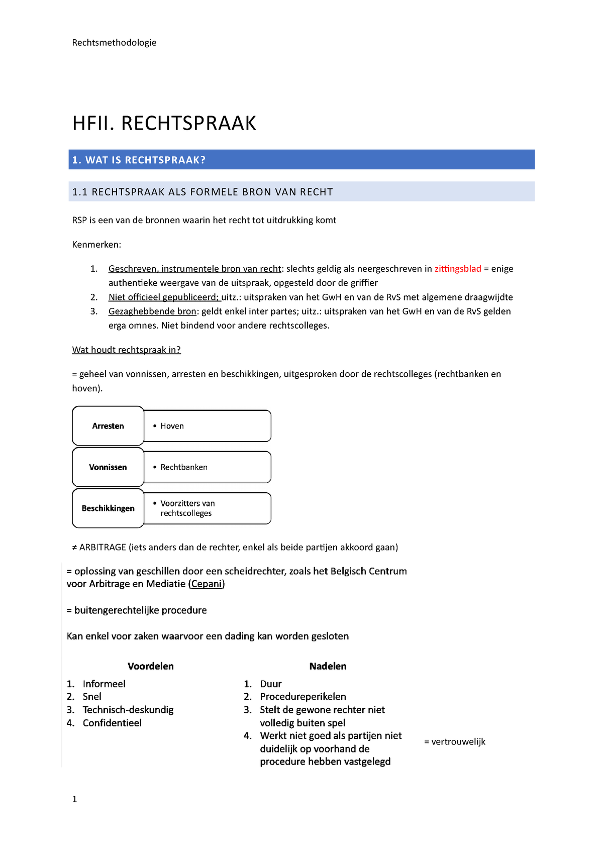 Samenvatting-rechtsmethodologie - HFII. RECHTSPRAAK 1. WAT IS ...