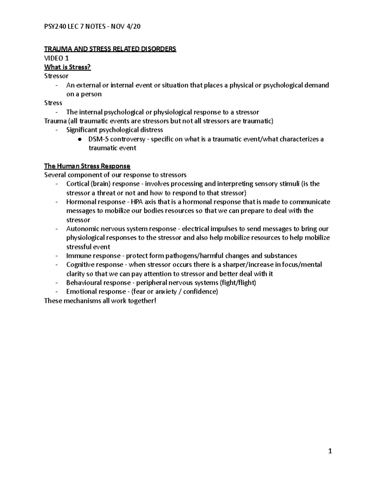 case study for trauma and stressor related disorders lena