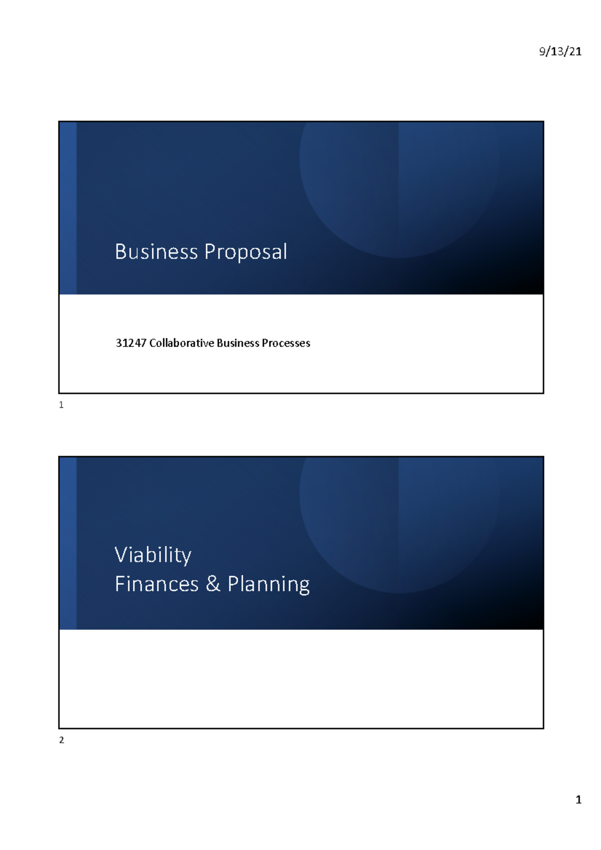 Week 7 Workshop Slides - Lecture notes 7 - Business Proposal 31247 ...