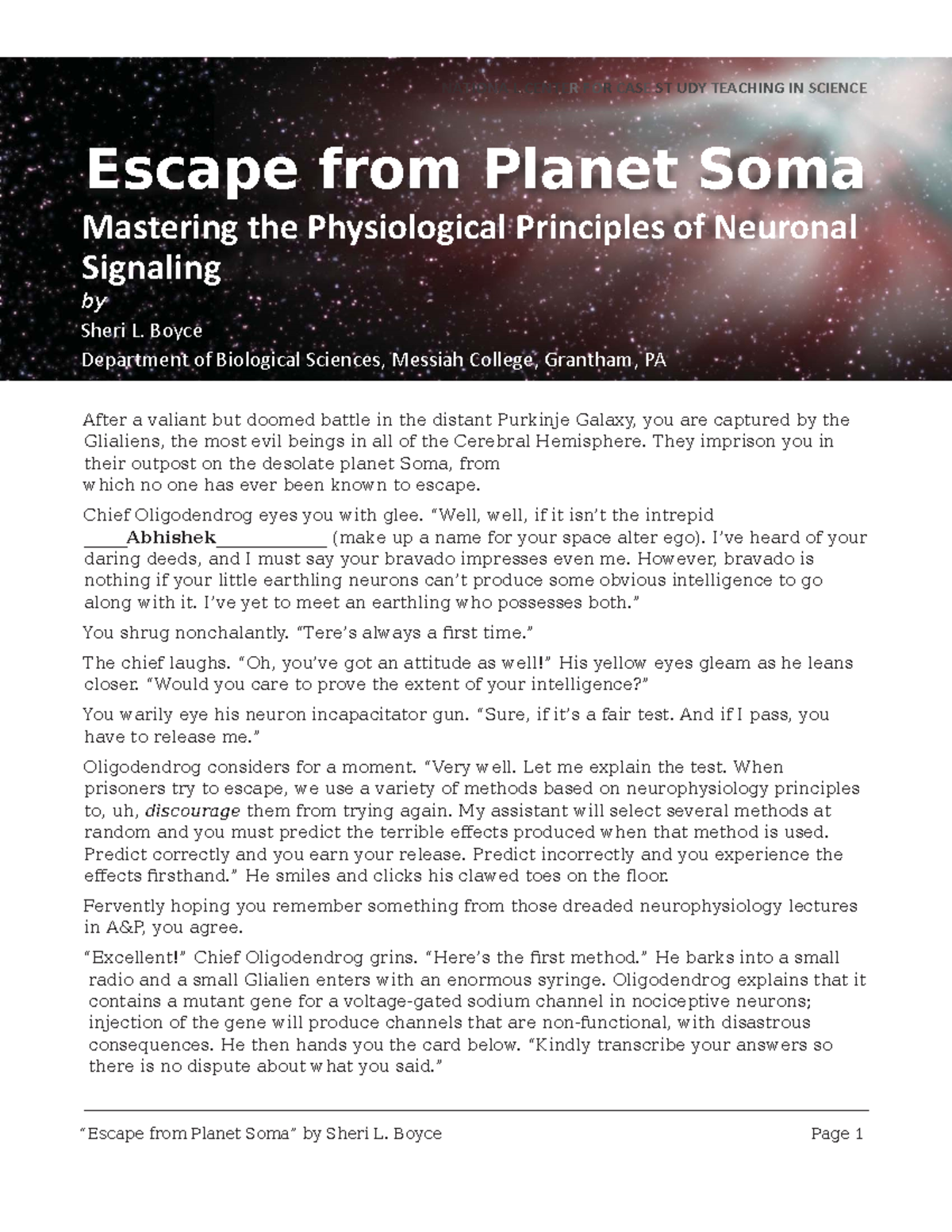 escape from planet soma case study answer key