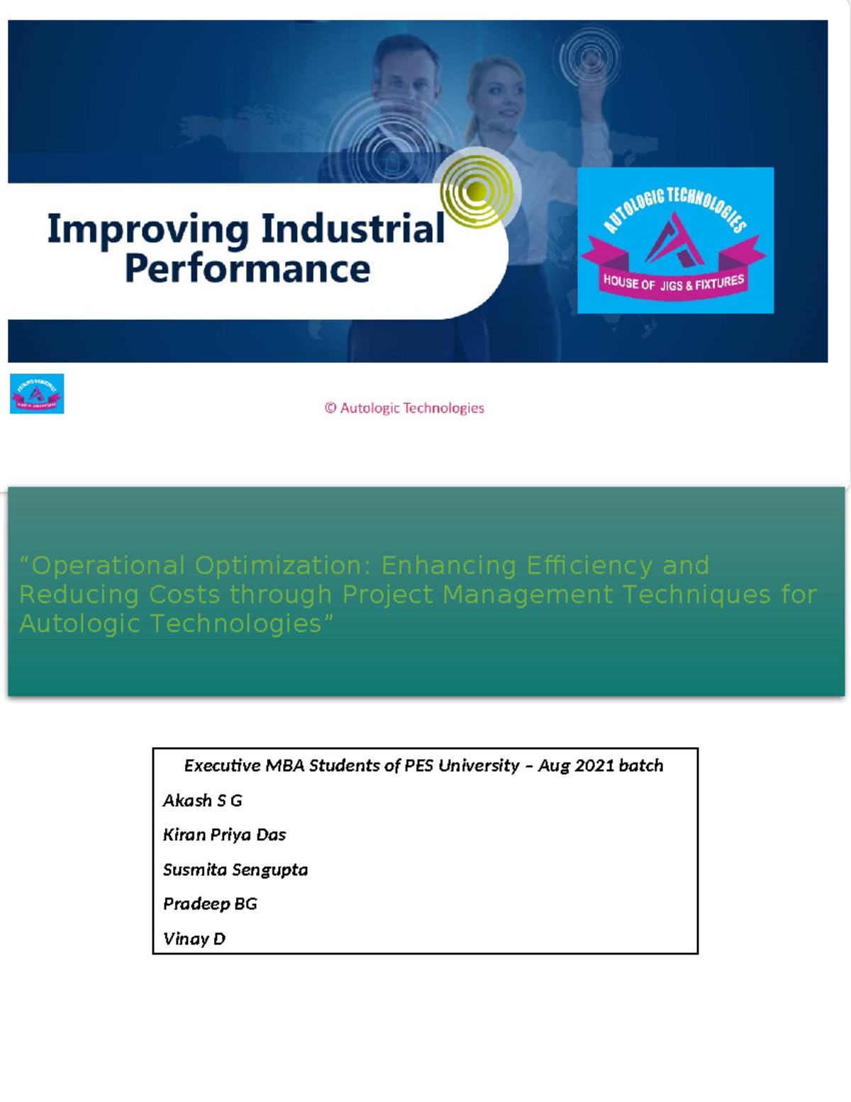 Capstone Project 1 - Report - “Operational Optimization: Enhancing ...