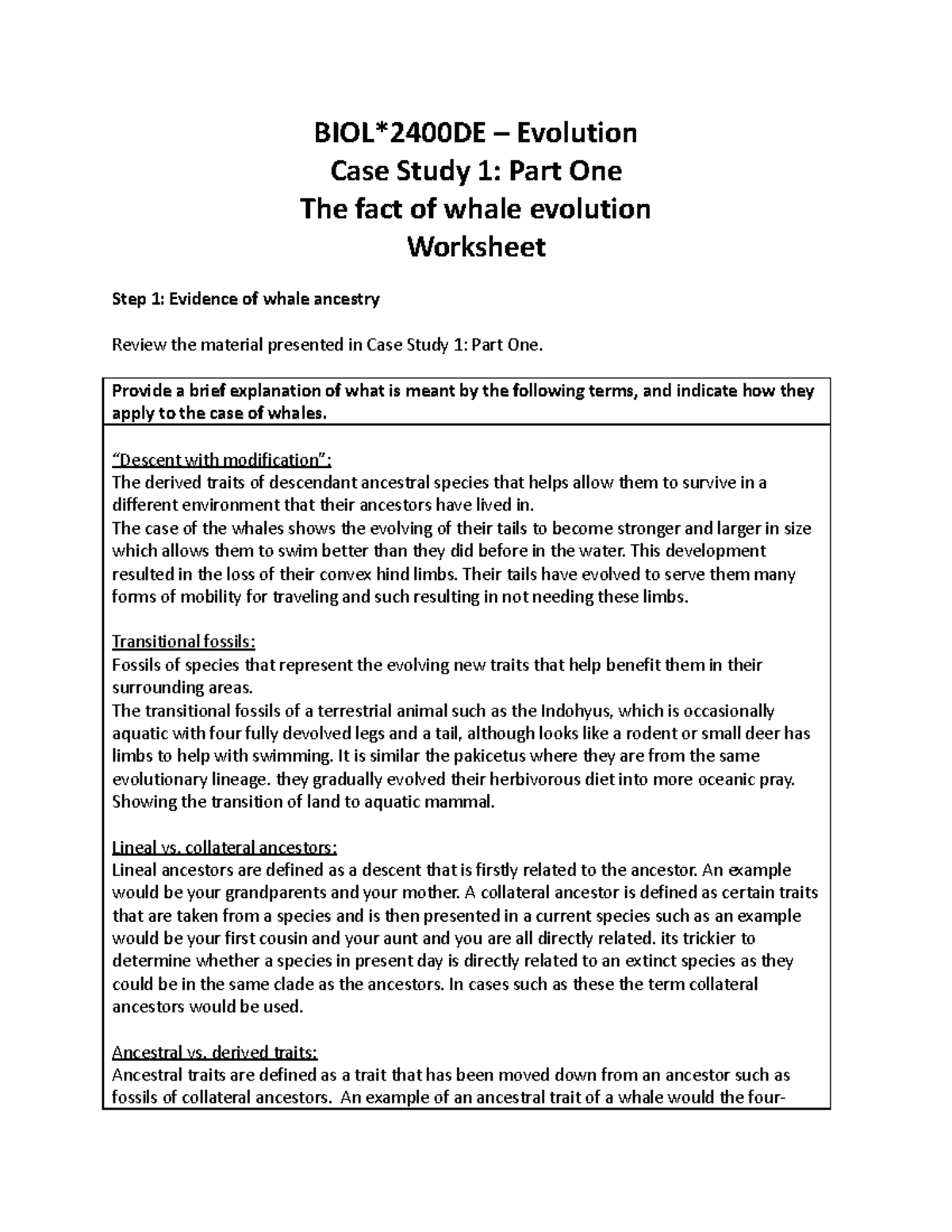 case study worksheet answers