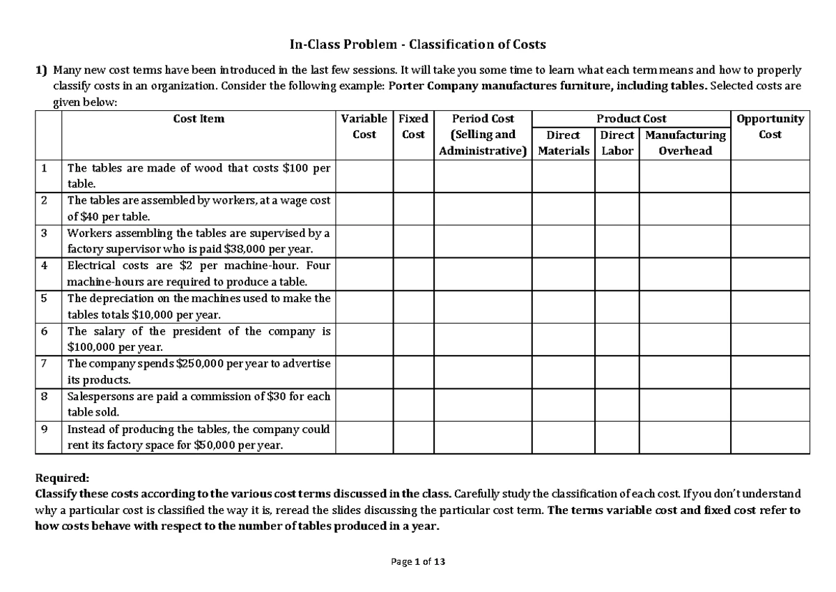 Cash Flow Statement Problems - Question : Source - Textbook From the ...