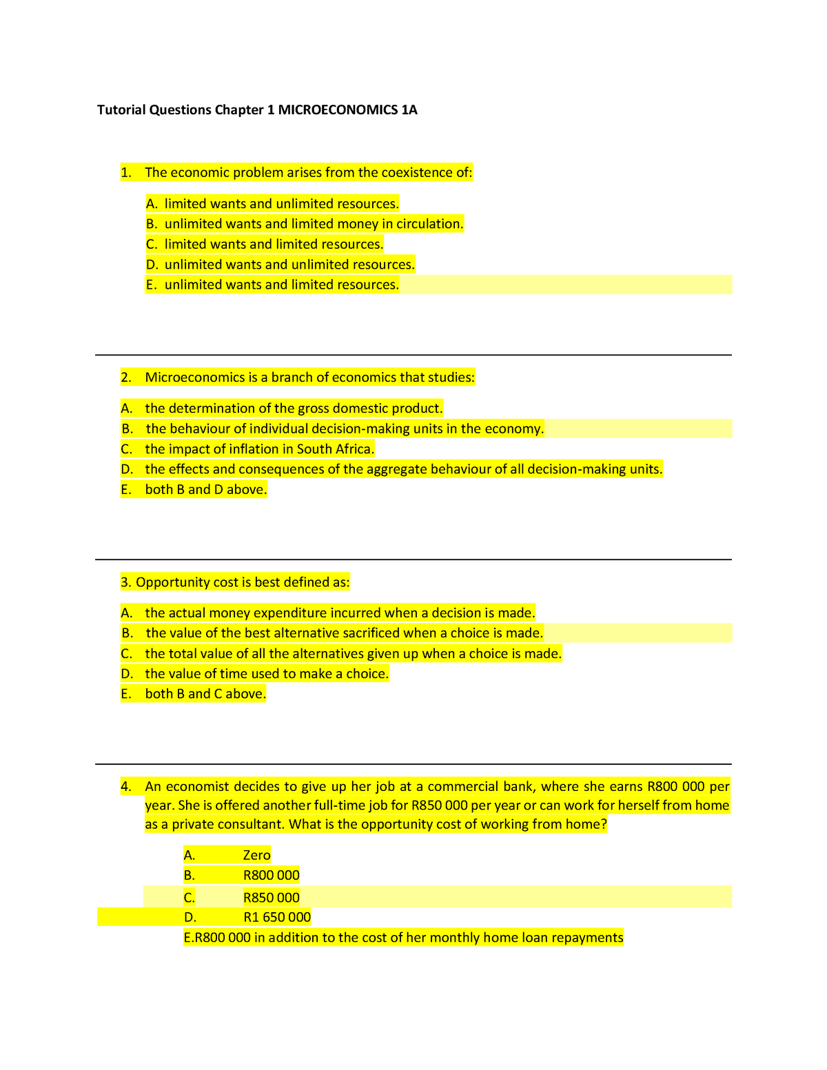 Chapter 1 Tutorial Questions - Tutorial Questions Chapter 1 ...