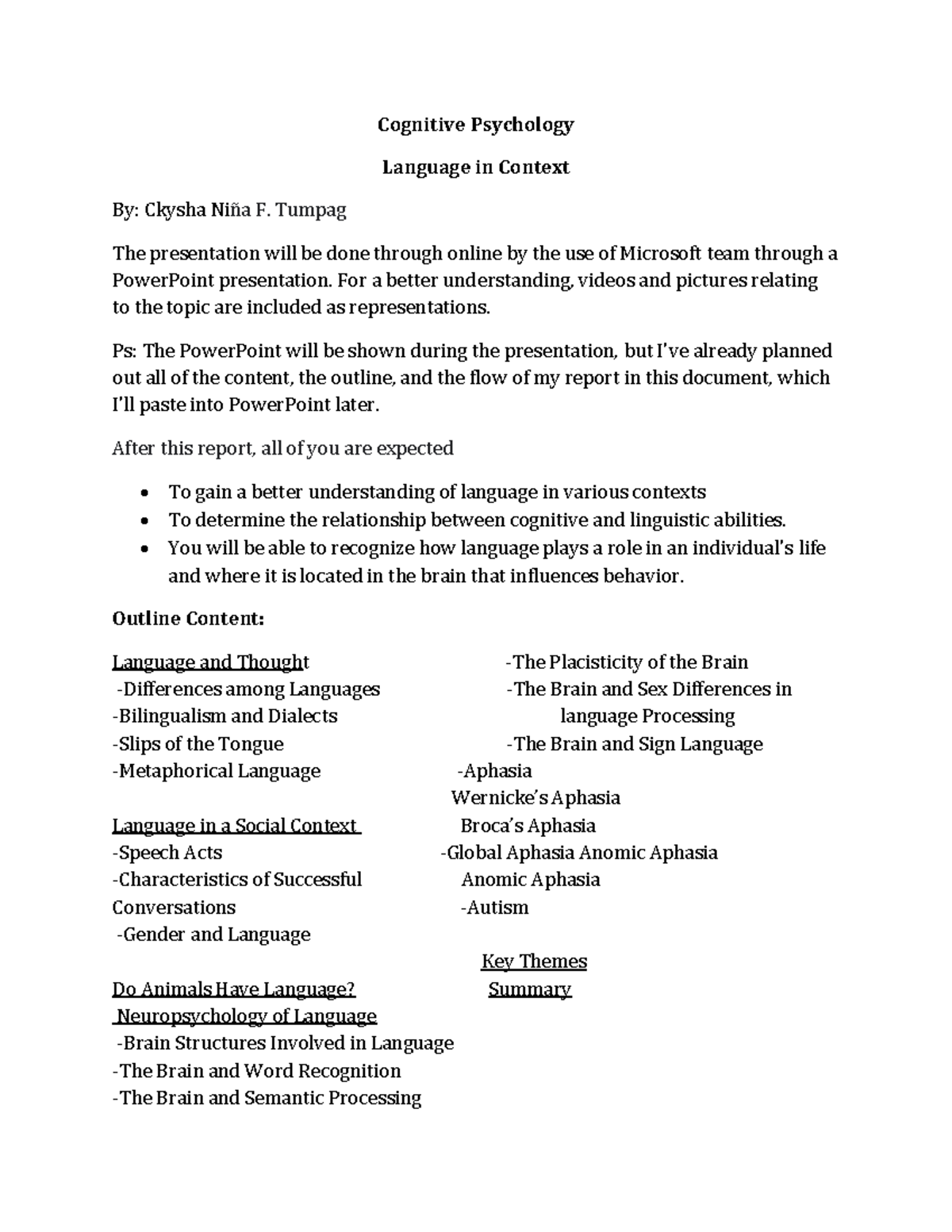 Language in-context -content-report-1-1 - Cognitive Psychology Language ...