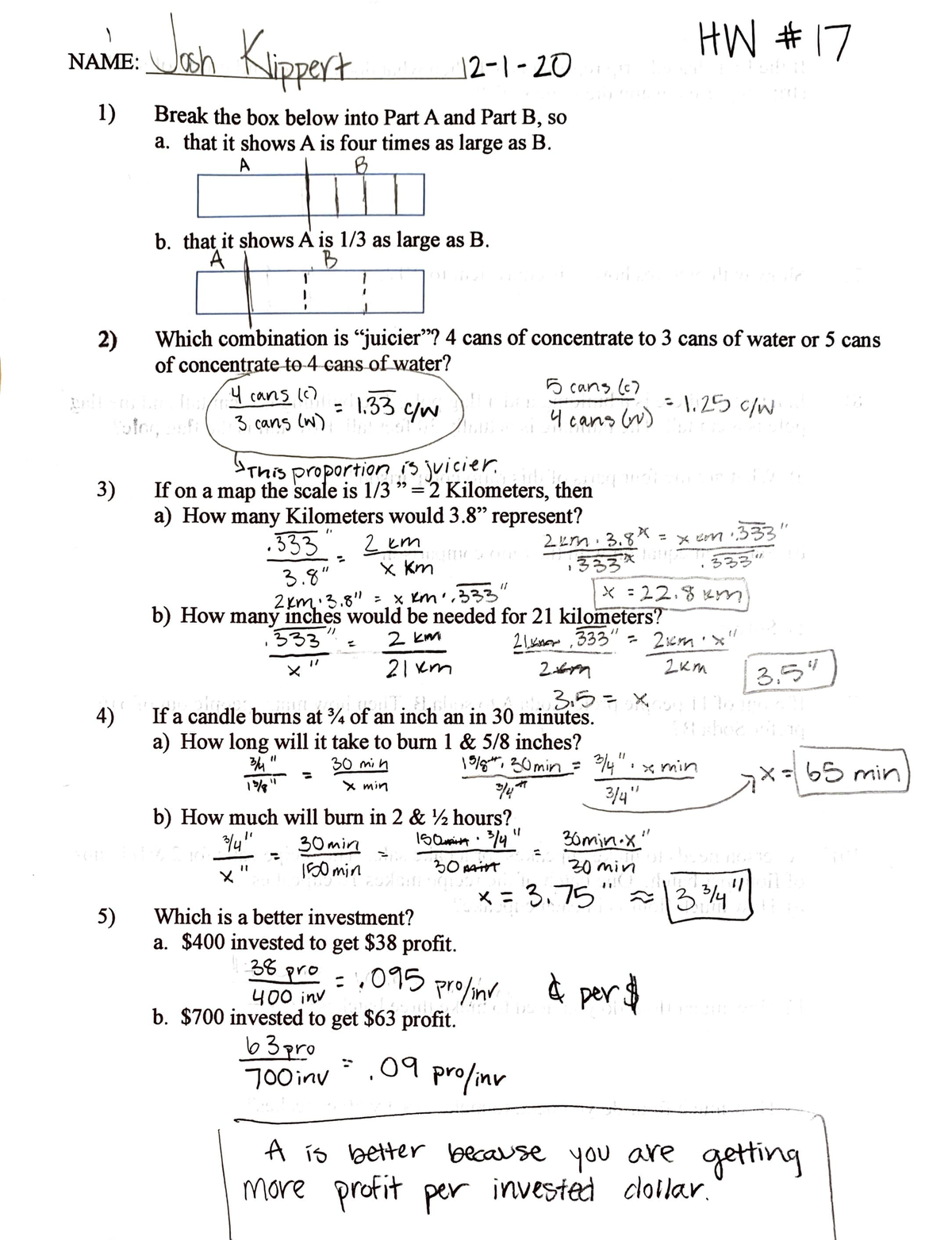 HW #17 - Objective notes that explain what each week was going over and ...