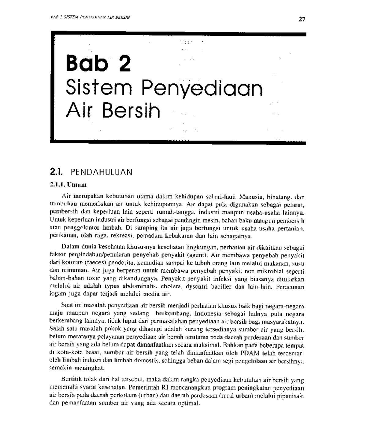 3-1 Penyedian Air Bersih - Analisis Dampak Lingkungan - Studocu