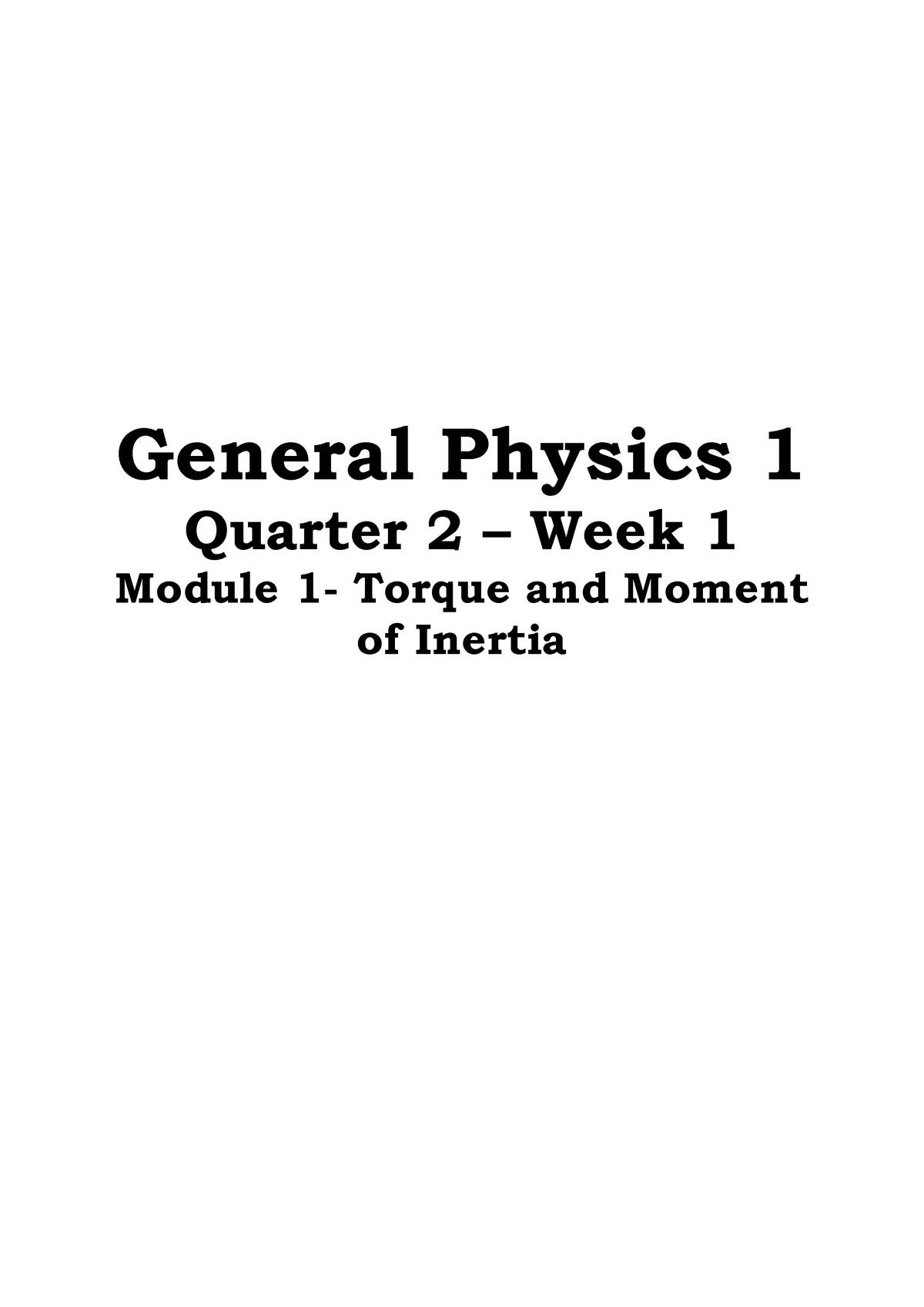 General Physics 1 Q2W1 - Go Goiz - General Physics 1 Quarter 2 – Week 1 ...