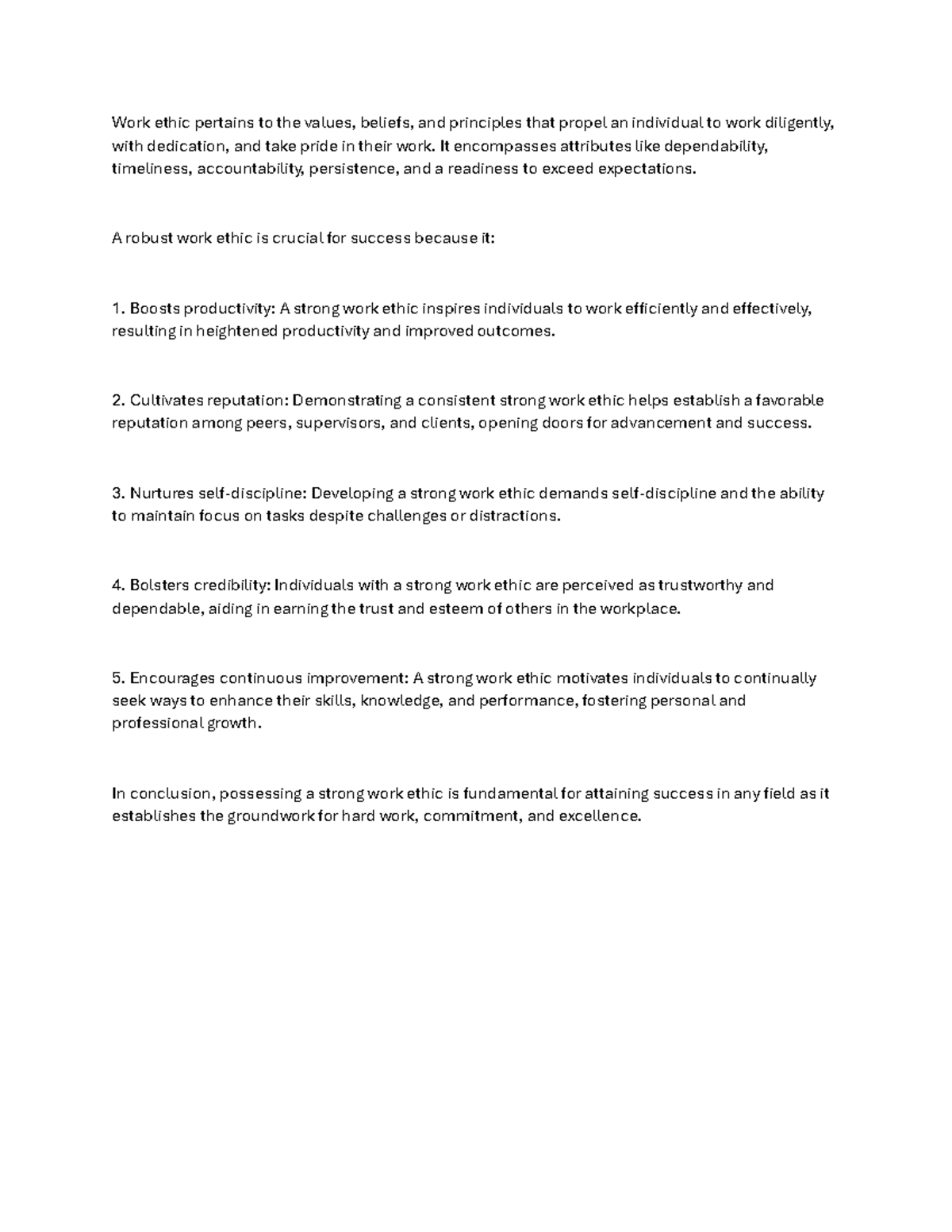 Work Ethics Definition Work ethic pertains to the values, beliefs