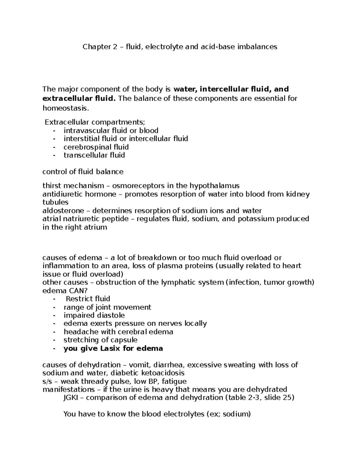 Chapter 2 acid base - Chapter 2 – fluid, electrolyte and acid-base ...