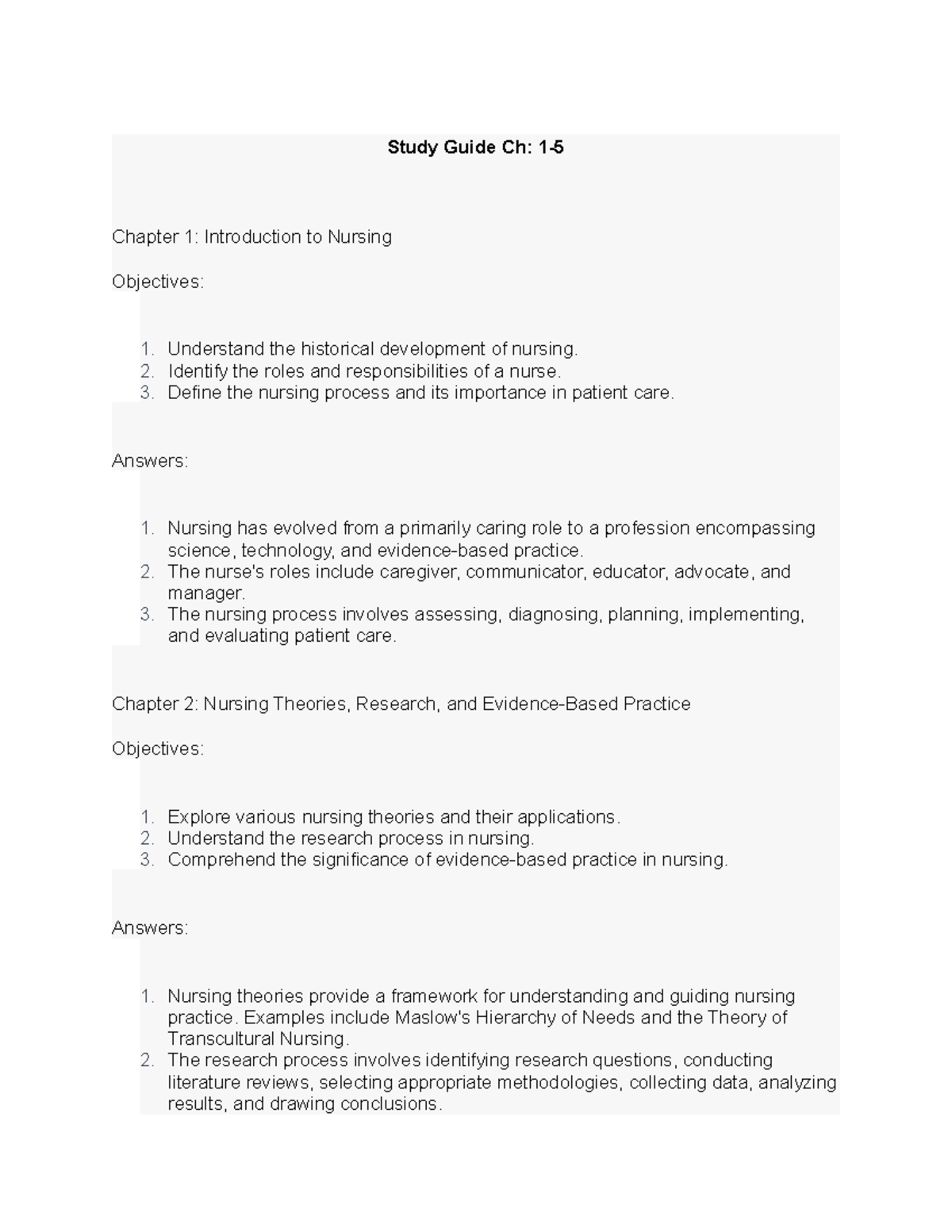 Study Guide Ch- 1-5 - Taylor's Fundamentals Chapter Notes - Study Guide ...