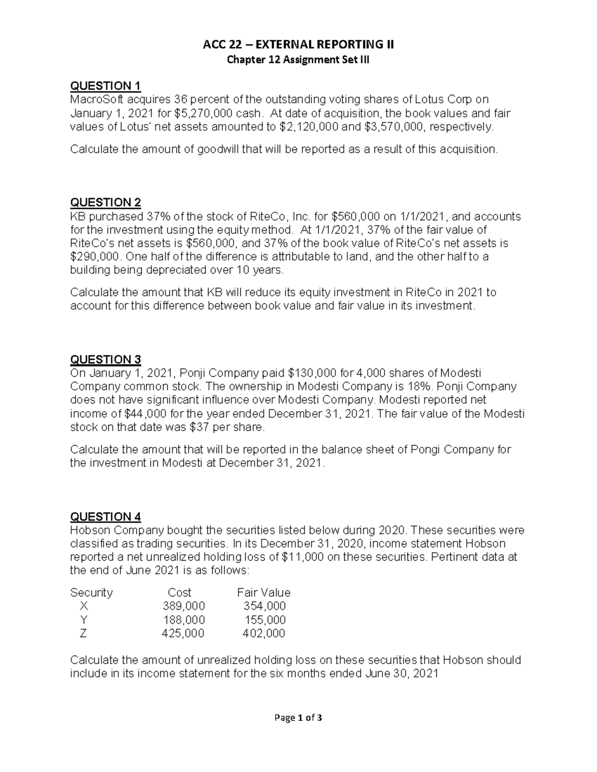 Chapter 12 Assignment Set 3 Acc 22 External Reporting Ii Chapter 12