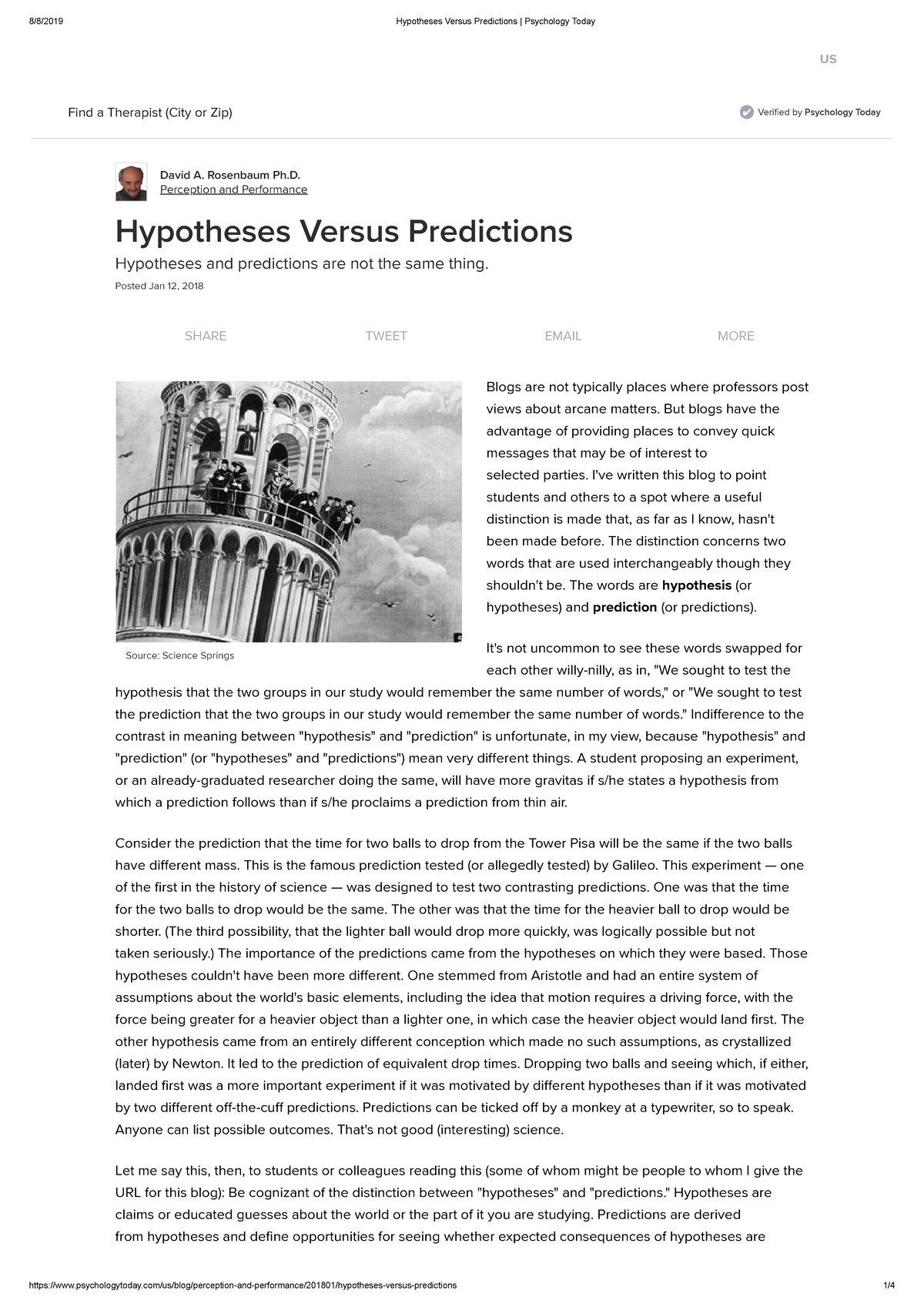 02 Rosenbaum 2018 - this is an assigned reading - 8/8/2019 Hypotheses ...