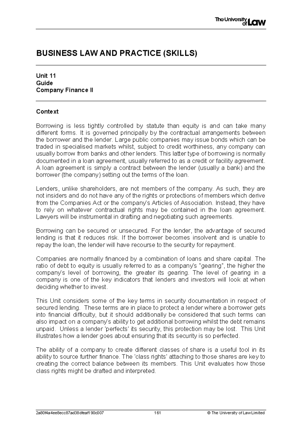 2324 blp ws11 ce01 guide t - BUSINESS LAW AND PRACTICE (SKILLS) Unit 11 ...