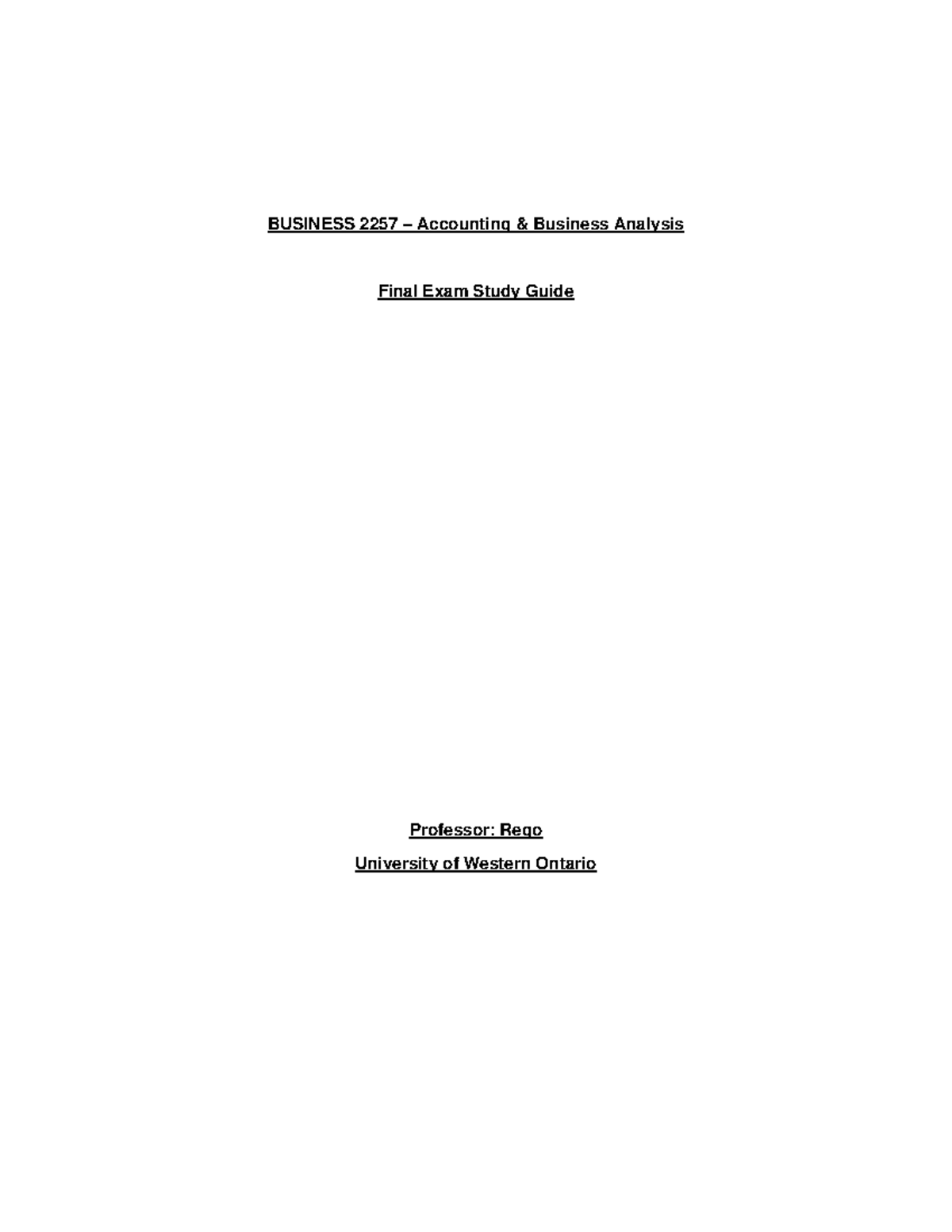 2257 exam 2 Study guide - BUSINESS 2257 – Accounting & Business ...