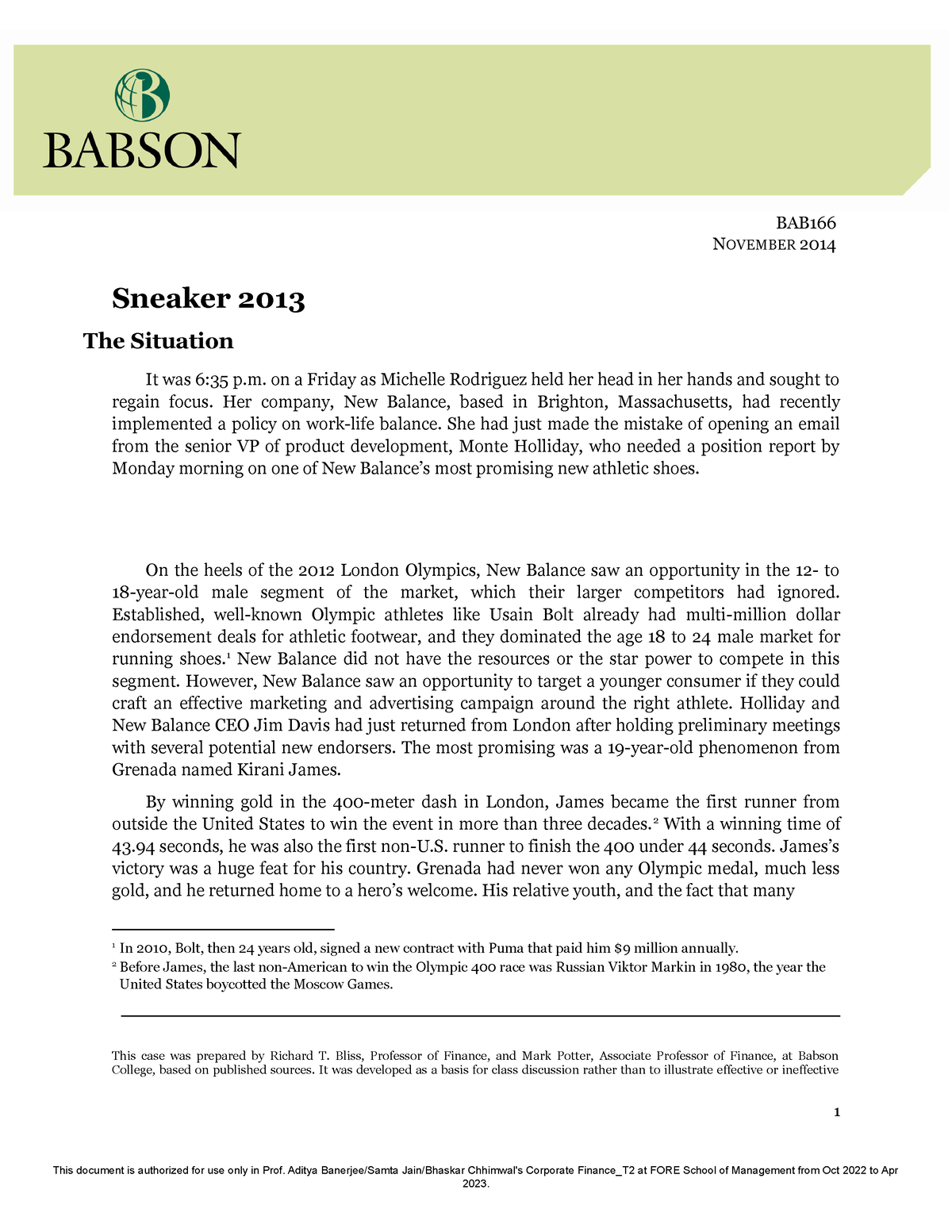 sneaker 2013 case study analysis