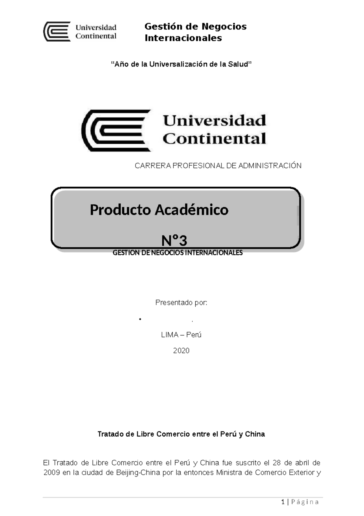 PA3 Gesti N De Negocios Internacionales 30.11 - Internacionales “Año De ...