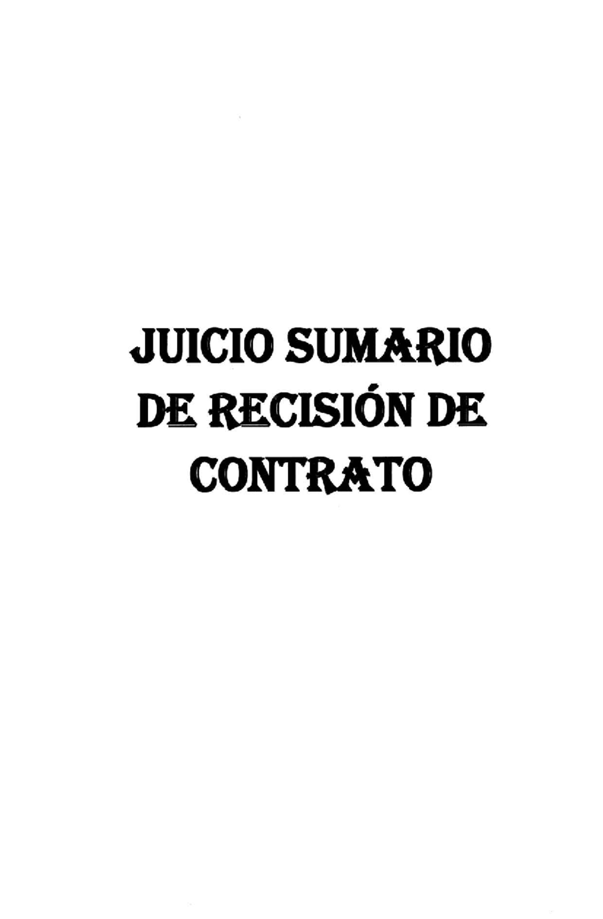 Recision - Rescisión - Derecho Civil - Studocu