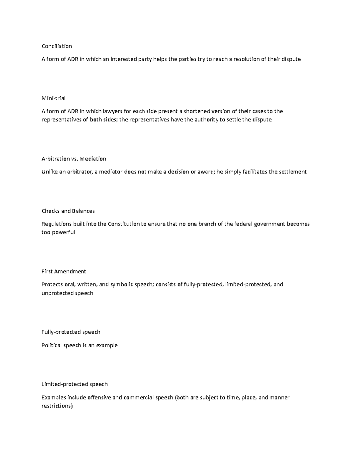 MGT2050 expl. 5 - Study notes - Conciliation A form of ADR in which an ...