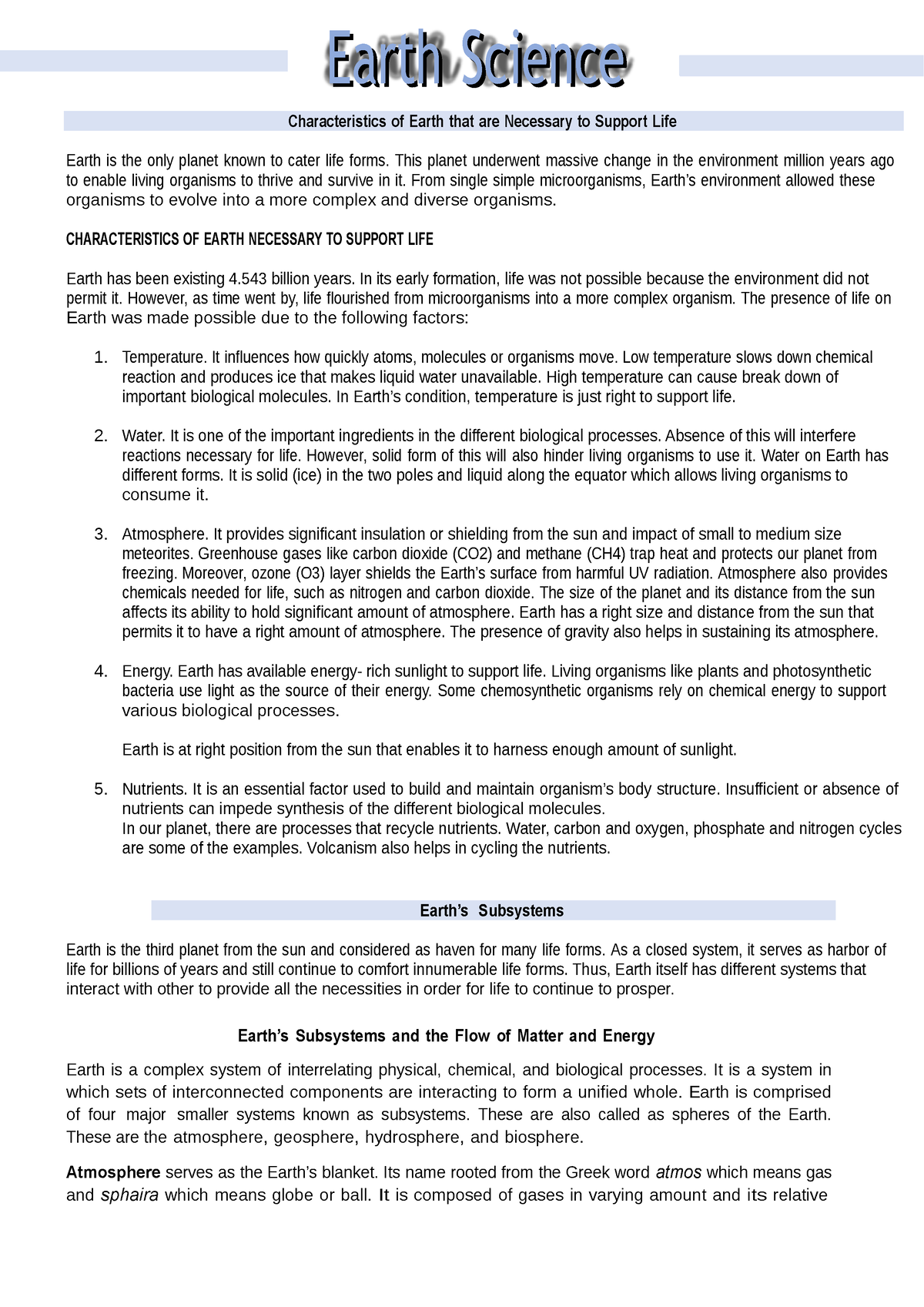 earth-science-notes-earth-earth-sciencescience-characteristics-of