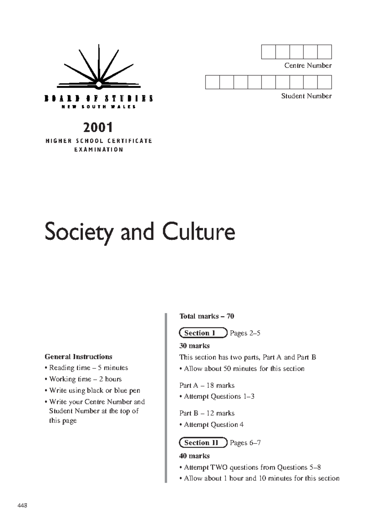 Society Culture 01 - Notes - 2001 H I G H E R S C H O O L C E R T I F I ...