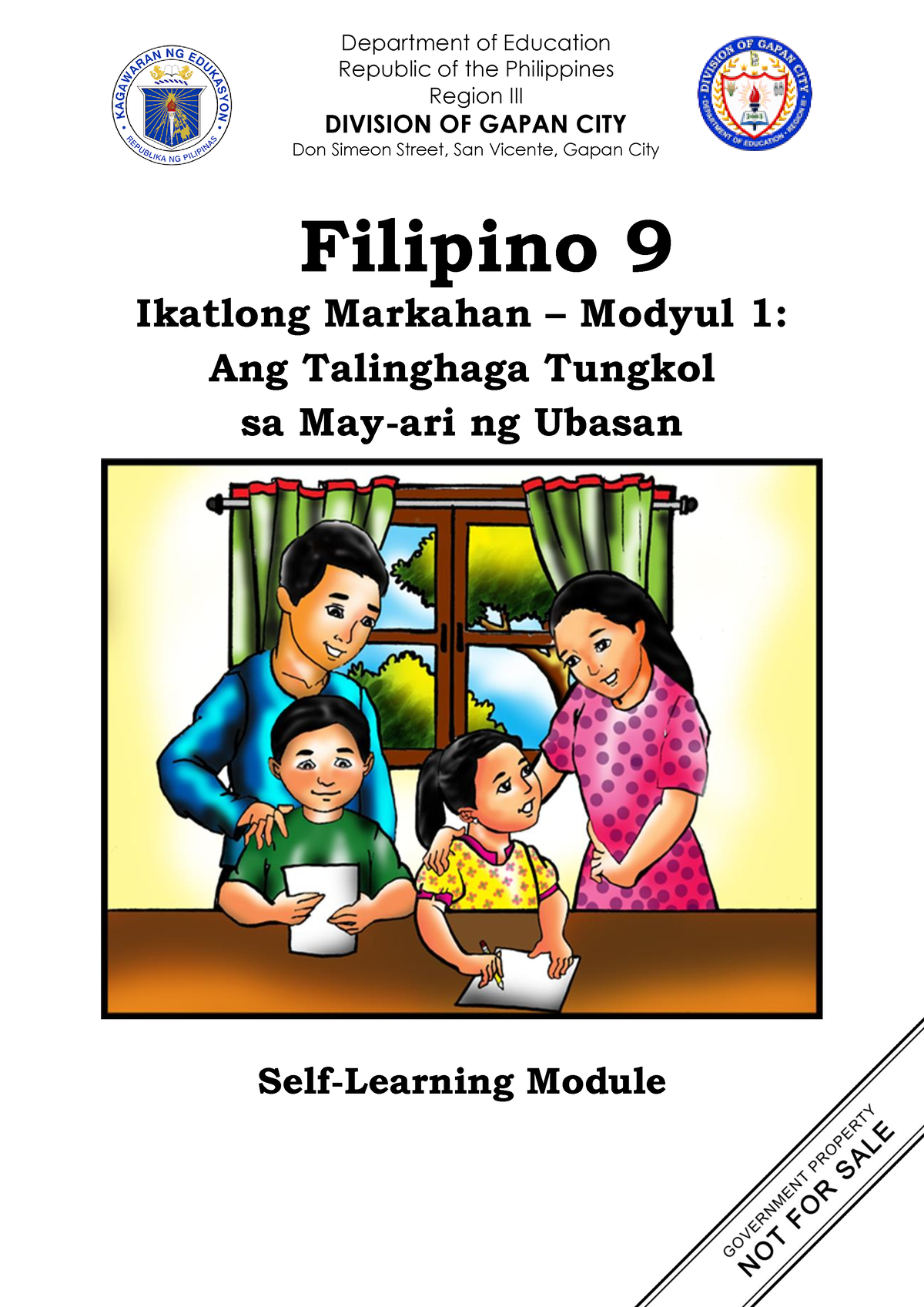 Filipino 9 SLMs 3rd Quarter Module 1 - Department Of Education Republic ...