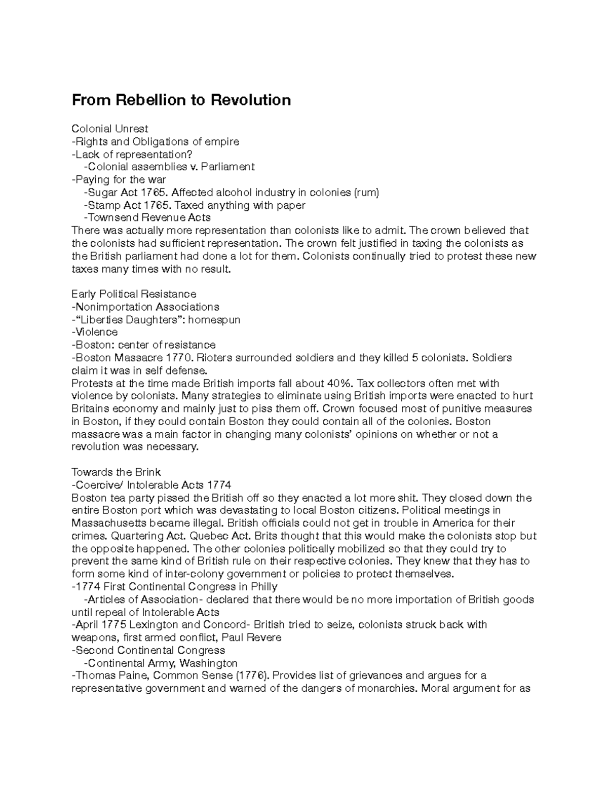 From Rebellion To Revolution - From Rebellion To Revolution Colonial ...