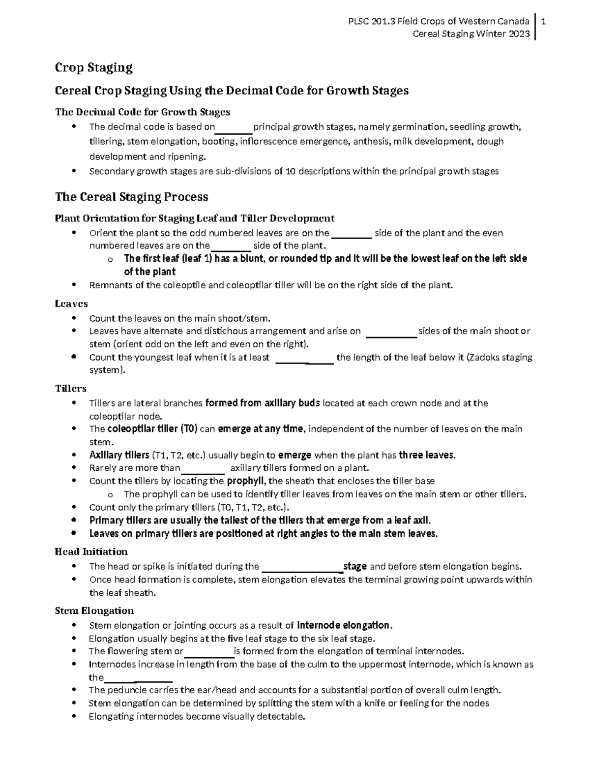 10 Cereal Staging Winter 2023 Cereal Staging Winter 2023 Crop Staging