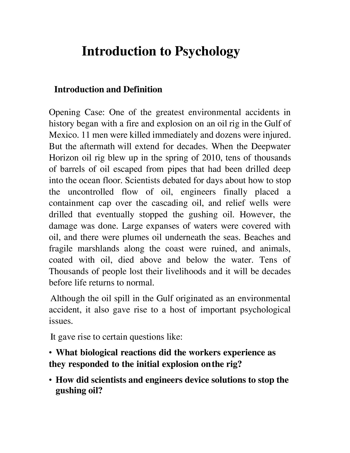 introduction for psychology essay