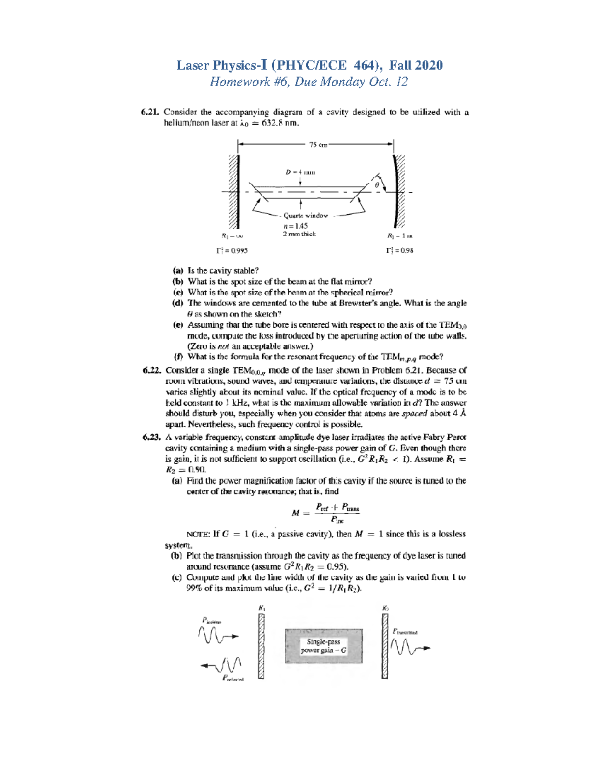 Hw20 6 solphysics lecture note - Physics freshman course - Laser ...