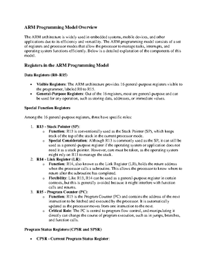 636223430 Arm program model - Describe ARM programmer's model in detail ...