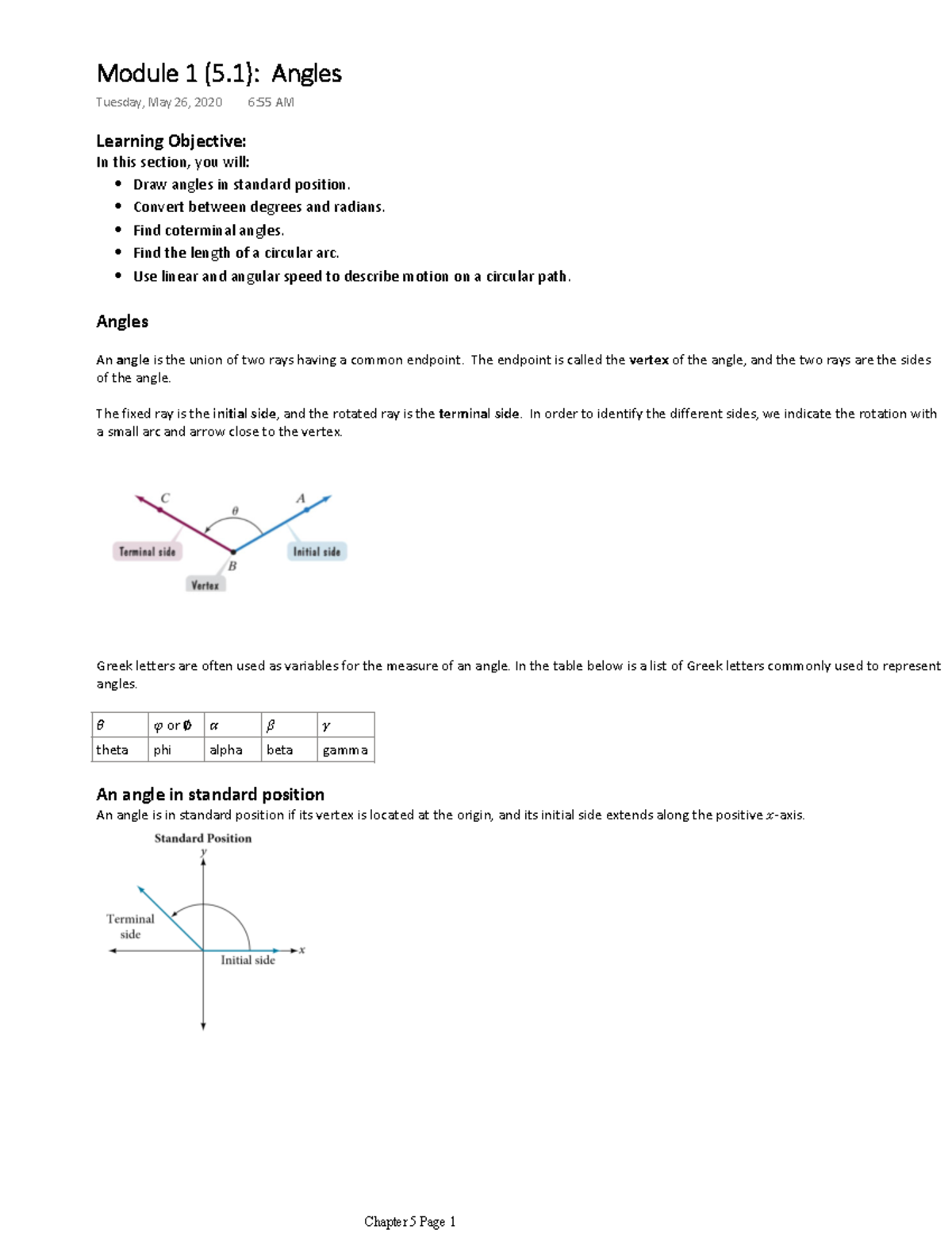 Module 1 Angles - Worksheet - Learning Objective: In this section, you ...