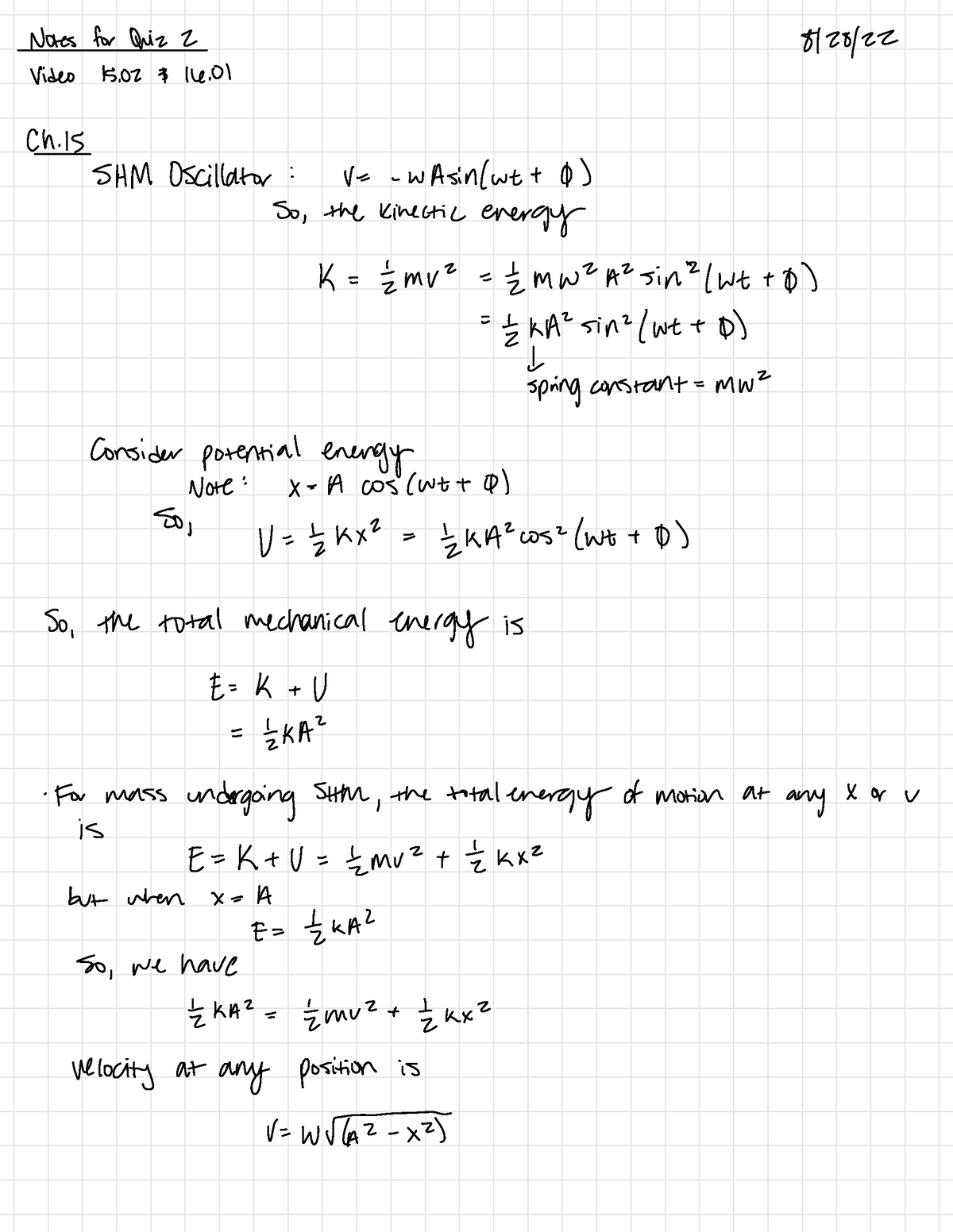 Physics 2 Test 2 - Lecture Notes And Examples For Test 2 - Notes For ...