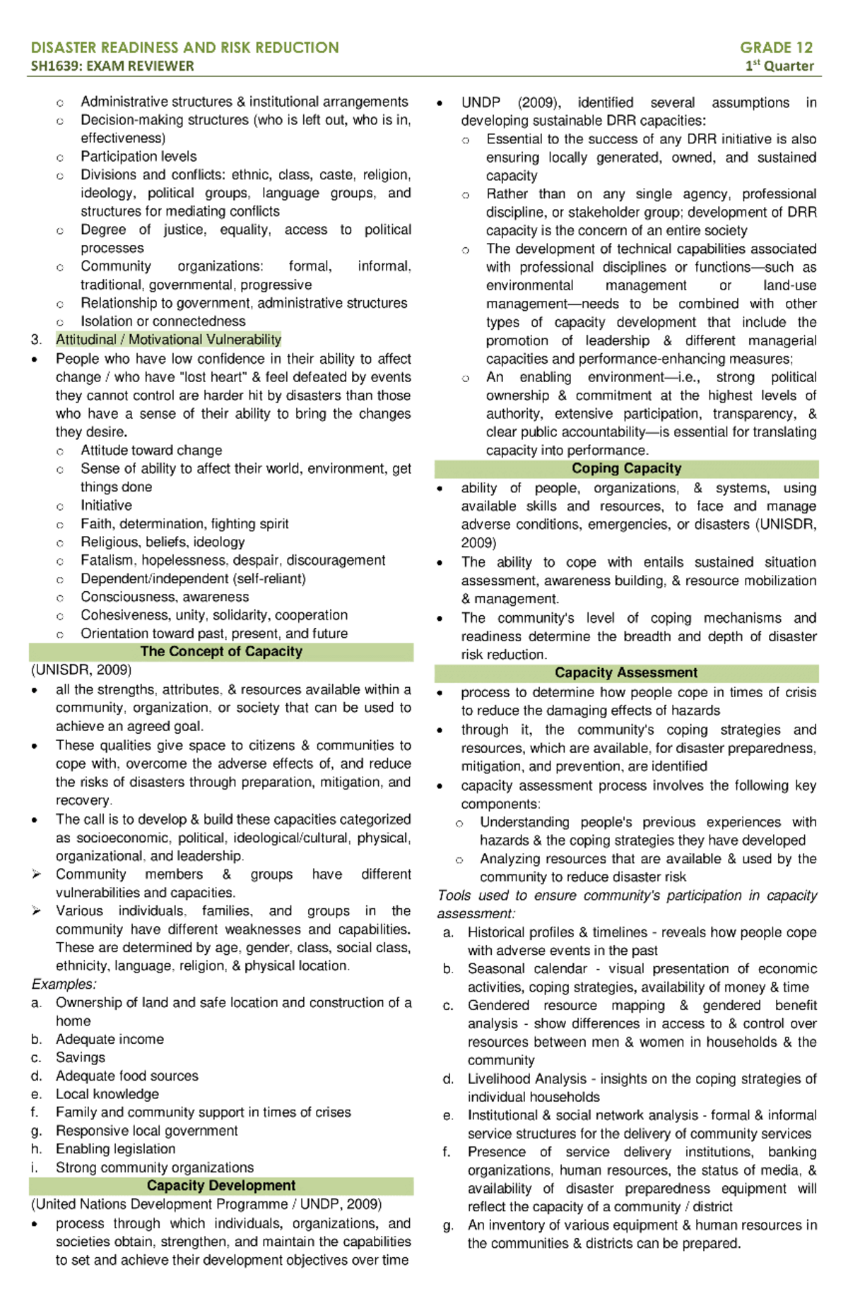 Exposure And Vulnerability Disaster Readiness And Risk Reduction