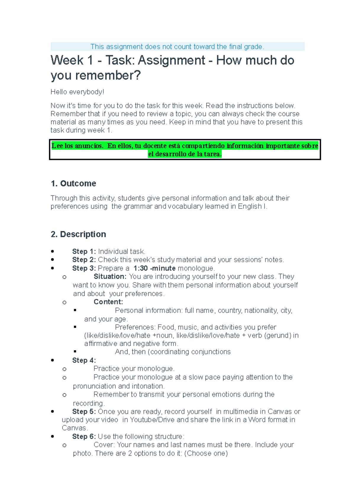 AC WEEK 1 E2 AC WEEK 1 E2 This assignment does not count toward